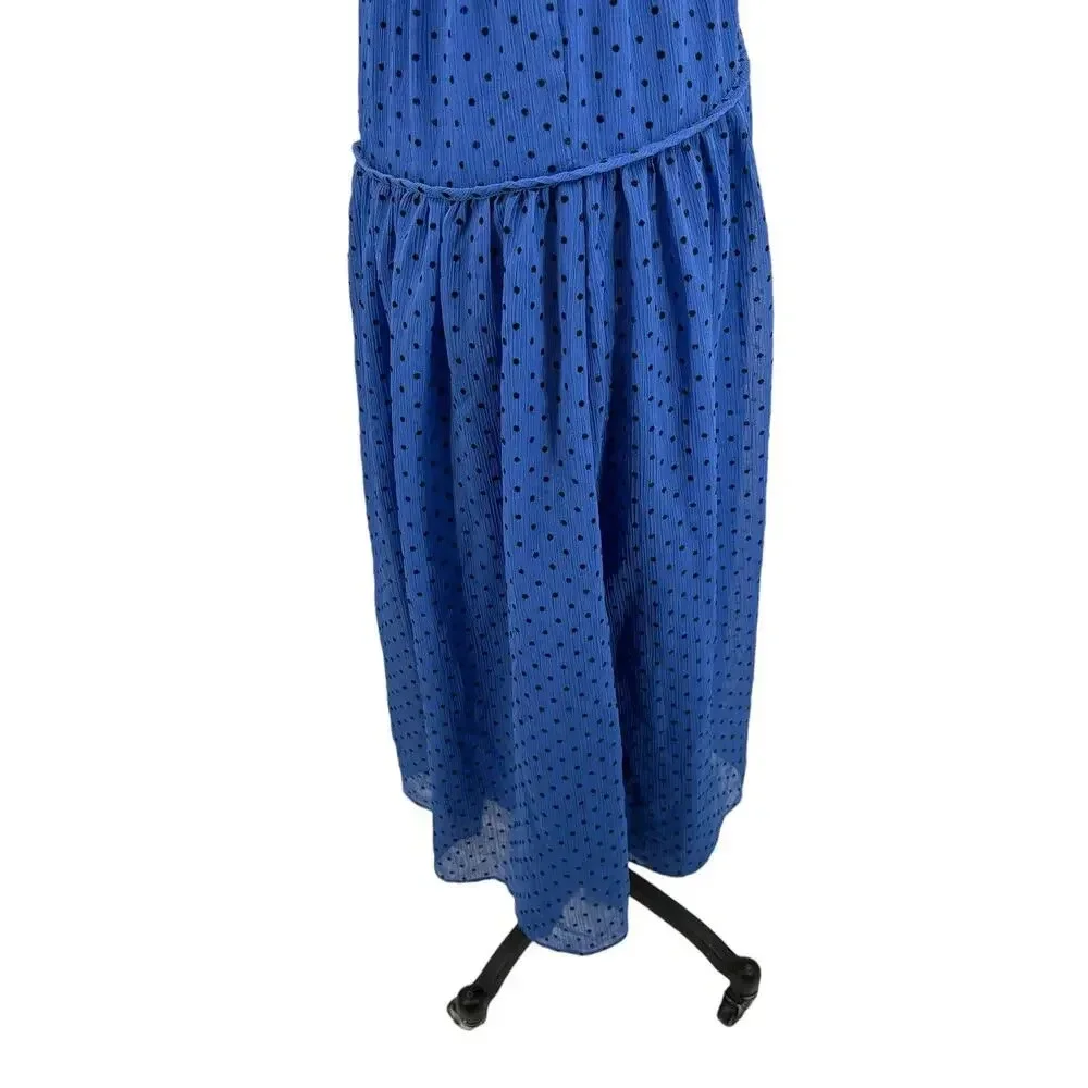 La Maison Talulah Sorrento‎ Midi Dress Azure Blue Polka Dot Size Small - Picture 8 of 15
